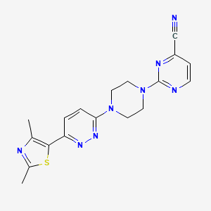 2-{4-[6-(2,4-Dimethyl-1,3-thiazol-5-yl)pyridazin-3-yl]piperazin-1-yl}pyrimidine-4-carbonitrile