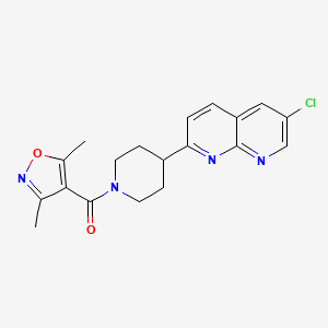 6-Chloro-2-[1-(3,5-dimethyl-1,2-oxazole-4-carbonyl)piperidin-4-yl]-1,8-naphthyridine