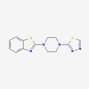 molecular formula C13H13N5S2 B12246261 2-[4-(1,3,4-Thiadiazol-2-yl)piperazin-1-yl]-1,3-benzothiazole 