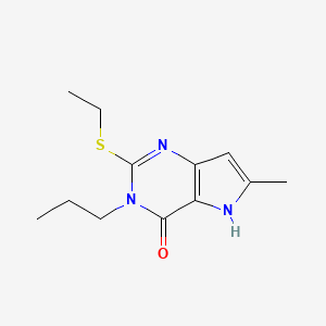 molecular formula C12H17N3OS B12246264 2-(ethylsulfanyl)-6-methyl-3-propyl-3H,4H,5H-pyrrolo[3,2-d]pyrimidin-4-one 