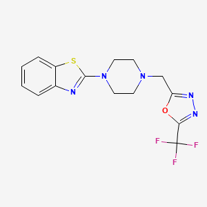 2-(4-{[5-(Trifluoromethyl)-1,3,4-oxadiazol-2-yl]methyl}piperazin-1-yl)-1,3-benzothiazole