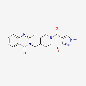 3-{[1-(3-methoxy-1-methyl-1H-pyrazole-4-carbonyl)piperidin-4-yl]methyl}-2-methyl-3,4-dihydroquinazolin-4-one