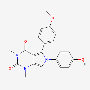 molecular formula C21H19N3O4 B1224635 6-(4-Hydroxyphenyl)-5-(4-methoxyphenyl)-1,3-dimethylpyrrolo[3,4-d]pyrimidine-2,4-dione 