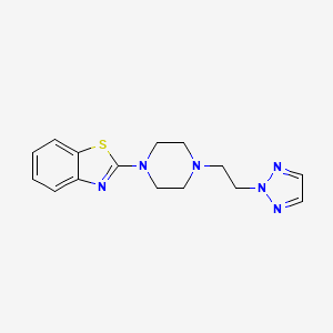 molecular formula C15H18N6S B12246354 2-{4-[2-(2H-1,2,3-triazol-2-yl)ethyl]piperazin-1-yl}-1,3-benzothiazole 