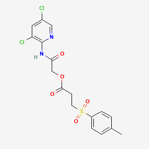 molecular formula C17H16Cl2N2O5S B1224637 3-(4-Methylphenyl)sulfonylpropanoic acid [2-[(3,5-dichloro-2-pyridinyl)amino]-2-oxoethyl] ester 