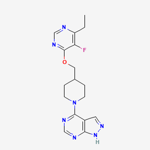 4-ethyl-5-fluoro-6-[(1-{1H-pyrazolo[3,4-d]pyrimidin-4-yl}piperidin-4-yl)methoxy]pyrimidine