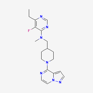 6-ethyl-5-fluoro-N-methyl-N-[(1-{pyrazolo[1,5-a]pyrazin-4-yl}piperidin-4-yl)methyl]pyrimidin-4-amine