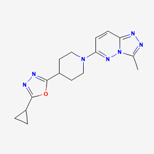 4-(5-Cyclopropyl-1,3,4-oxadiazol-2-yl)-1-{3-methyl-[1,2,4]triazolo[4,3-b]pyridazin-6-yl}piperidine