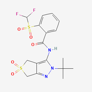 N-(2-(tert-butyl)-5,5-dioxido-4,6-dihydro-2H-thieno[3,4-c]pyrazol-3-yl)-2-((difluoromethyl)sulfonyl)benzamide