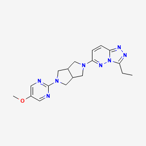 molecular formula C18H22N8O B12246523 2-(5-{3-Ethyl-[1,2,4]triazolo[4,3-b]pyridazin-6-yl}-octahydropyrrolo[3,4-c]pyrrol-2-yl)-5-methoxypyrimidine 