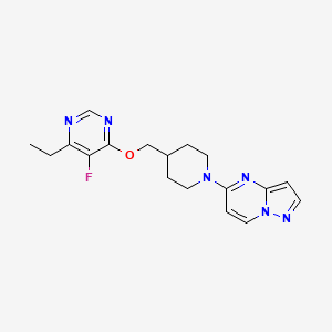 4-Ethyl-5-fluoro-6-[(1-{pyrazolo[1,5-a]pyrimidin-5-yl}piperidin-4-yl)methoxy]pyrimidine