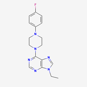 molecular formula C17H19FN6 B12246577 9-ethyl-6-[4-(4-fluorophenyl)piperazin-1-yl]-9H-purine 