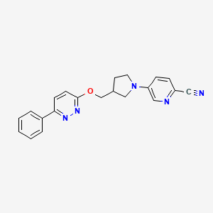 5-(3-{[(6-Phenylpyridazin-3-yl)oxy]methyl}pyrrolidin-1-yl)pyridine-2-carbonitrile