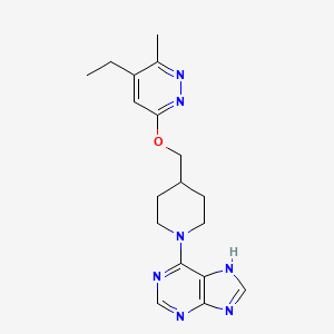 6-(4-{[(5-ethyl-6-methylpyridazin-3-yl)oxy]methyl}piperidin-1-yl)-9H-purine