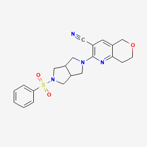 2-[5-(benzenesulfonyl)-octahydropyrrolo[3,4-c]pyrrol-2-yl]-5H,7H,8H-pyrano[4,3-b]pyridine-3-carbonitrile