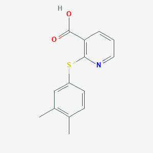 molecular formula C14H13NO2S B1224663 2-[(3,4-Dimethylphenyl)sulfanyl]pyridine-3-carboxylic acid CAS No. 796067-47-5