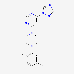 molecular formula C18H21N7 B12246631 4-[4-(2,5-dimethylphenyl)piperazin-1-yl]-6-(1H-1,2,4-triazol-1-yl)pyrimidine 