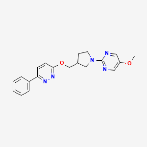 5-Methoxy-2-(3-{[(6-phenylpyridazin-3-yl)oxy]methyl}pyrrolidin-1-yl)pyrimidine