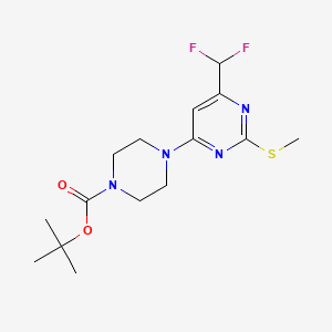 Tert-butyl 4-[6-(difluoromethyl)-2-(methylsulfanyl)pyrimidin-4-yl]piperazine-1-carboxylate