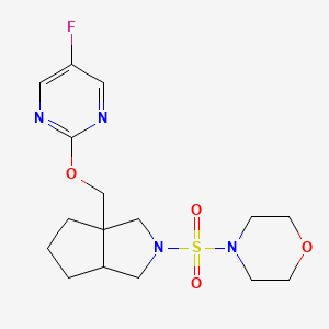 molecular formula C16H23FN4O4S B12246680 4-[(3a-{[(5-Fluoropyrimidin-2-yl)oxy]methyl}-octahydrocyclopenta[c]pyrrol-2-yl)sulfonyl]morpholine 