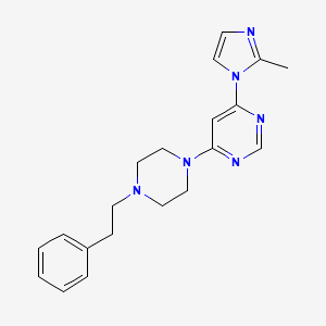 molecular formula C20H24N6 B12246704 4-(2-methyl-1H-imidazol-1-yl)-6-[4-(2-phenylethyl)piperazin-1-yl]pyrimidine 