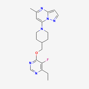 4-Ethyl-5-fluoro-6-[(1-{5-methylpyrazolo[1,5-a]pyrimidin-7-yl}piperidin-4-yl)methoxy]pyrimidine