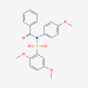 molecular formula C22H21NO6S B1224675 N-(2,5-dimethoxyphenyl)sulfonyl-N-(4-methoxyphenyl)benzamide 