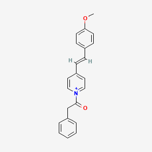 molecular formula C22H20NO2+ B1224682 1-[4-[(E)-2-(4-甲氧基苯基)乙烯基]吡啶-1-鎓-1-基]-2-苯乙酮 