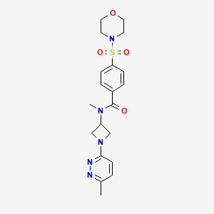 molecular formula C20H25N5O4S B12246828 N-methyl-N-[1-(6-methylpyridazin-3-yl)azetidin-3-yl]-4-(morpholine-4-sulfonyl)benzamide 