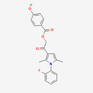molecular formula C21H18FNO4 B1224685 4-羟基苯甲酸[2-[1-(2-氟苯基)-2,5-二甲基-3-吡咯基]-2-氧代乙基]酯 