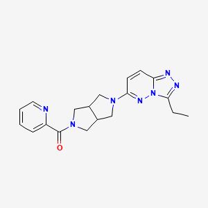 molecular formula C19H21N7O B12246854 2-(5-{3-Ethyl-[1,2,4]triazolo[4,3-b]pyridazin-6-yl}-octahydropyrrolo[3,4-c]pyrrole-2-carbonyl)pyridine 