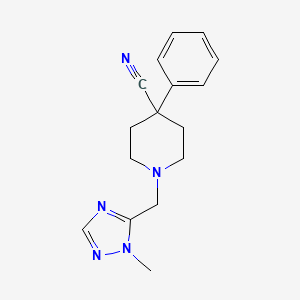 molecular formula C16H19N5 B12246878 1-[(1-methyl-1H-1,2,4-triazol-5-yl)methyl]-4-phenylpiperidine-4-carbonitrile 