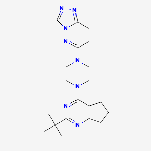 1-{2-tert-butyl-5H,6H,7H-cyclopenta[d]pyrimidin-4-yl}-4-{[1,2,4]triazolo[4,3-b]pyridazin-6-yl}piperazine