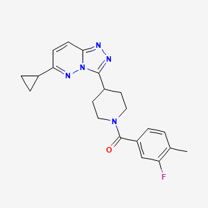 4-{6-Cyclopropyl-[1,2,4]triazolo[4,3-b]pyridazin-3-yl}-1-(3-fluoro-4-methylbenzoyl)piperidine