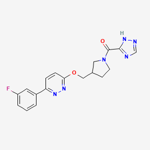 3-(3-fluorophenyl)-6-{[1-(1H-1,2,4-triazole-3-carbonyl)pyrrolidin-3-yl]methoxy}pyridazine