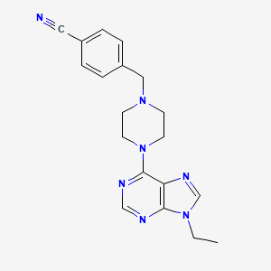 molecular formula C19H21N7 B12246923 4-{[4-(9-ethyl-9H-purin-6-yl)piperazin-1-yl]methyl}benzonitrile 