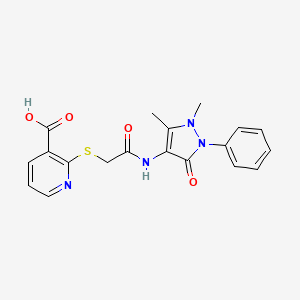 2-({[(1,5-dimethyl-3-oxo-2-phenyl-2,3-dihydro-1H-pyrazol-4-yl)carbamoyl]methyl}sulfanyl)pyridine-3-carboxylic acid