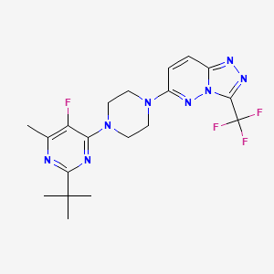 2-Tert-butyl-5-fluoro-4-methyl-6-{4-[3-(trifluoromethyl)-[1,2,4]triazolo[4,3-b]pyridazin-6-yl]piperazin-1-yl}pyrimidine