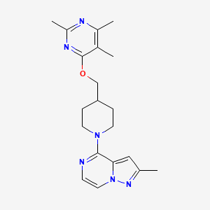 2,4,5-Trimethyl-6-[(1-{2-methylpyrazolo[1,5-a]pyrazin-4-yl}piperidin-4-yl)methoxy]pyrimidine