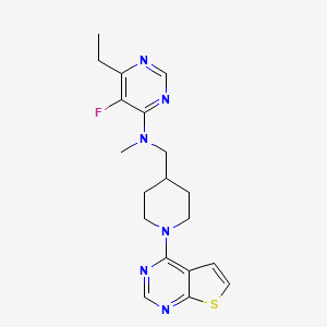 6-ethyl-5-fluoro-N-methyl-N-[(1-{thieno[2,3-d]pyrimidin-4-yl}piperidin-4-yl)methyl]pyrimidin-4-amine