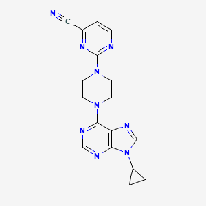 2-[4-(9-cyclopropyl-9H-purin-6-yl)piperazin-1-yl]pyrimidine-4-carbonitrile