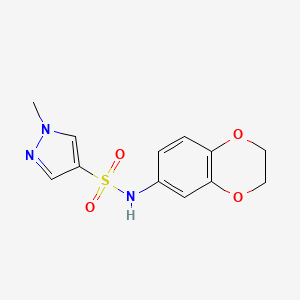 molecular formula C12H13N3O4S B1224707 N-(2,3-二氢-1,4-苯并二氧杂环己-6-基)-1-甲基-4-吡唑磺酰胺 