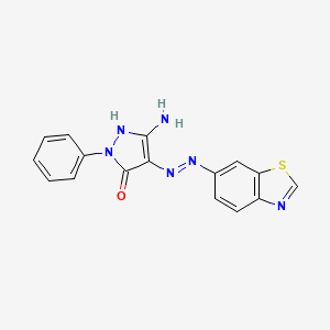 molecular formula C16H12N6OS B1224708 5-氨基-4-(1,3-苯并噻唑-6-基肼基)-2-苯基-3-吡唑酮 