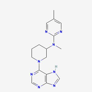 molecular formula C16H20N8 B12247111 N,5-dimethyl-N-[1-(9H-purin-6-yl)piperidin-3-yl]pyrimidin-2-amine 