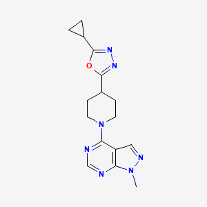 4-(5-cyclopropyl-1,3,4-oxadiazol-2-yl)-1-{1-methyl-1H-pyrazolo[3,4-d]pyrimidin-4-yl}piperidine