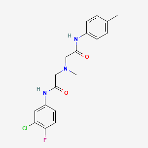 molecular formula C18H19ClFN3O2 B1224721 2-[[2-(3-氯-4-氟苯胺)-2-氧代乙基]-甲基氨基]-N-(4-甲基苯基)乙酰胺 