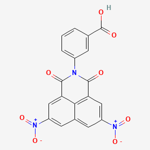 molecular formula C19H9N3O8 B1224735 3-(5,8-二硝基-1,3-二氧代-2-苯并[de]异喹啉基)苯甲酸 