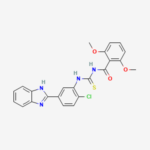 N-[[5-(1H-benzimidazol-2-yl)-2-chloroanilino]-sulfanylidenemethyl]-2,6-dimethoxybenzamide