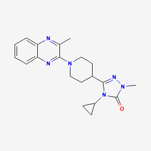 molecular formula C20H24N6O B12247373 4-cyclopropyl-1-methyl-3-[1-(3-methylquinoxalin-2-yl)piperidin-4-yl]-4,5-dihydro-1H-1,2,4-triazol-5-one 