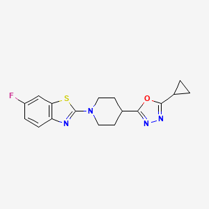 2-[4-(5-Cyclopropyl-1,3,4-oxadiazol-2-yl)piperidin-1-yl]-6-fluoro-1,3-benzothiazole